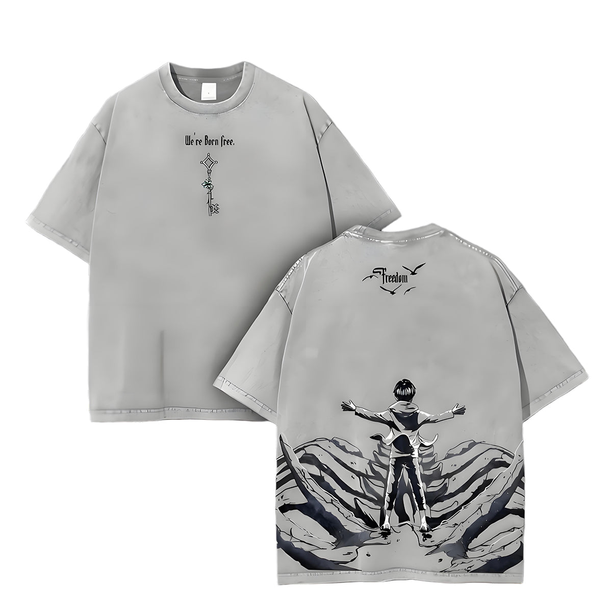 The Key to Freedom ¨C Attack on Titan Vintage Washed Oversize Anime Tee