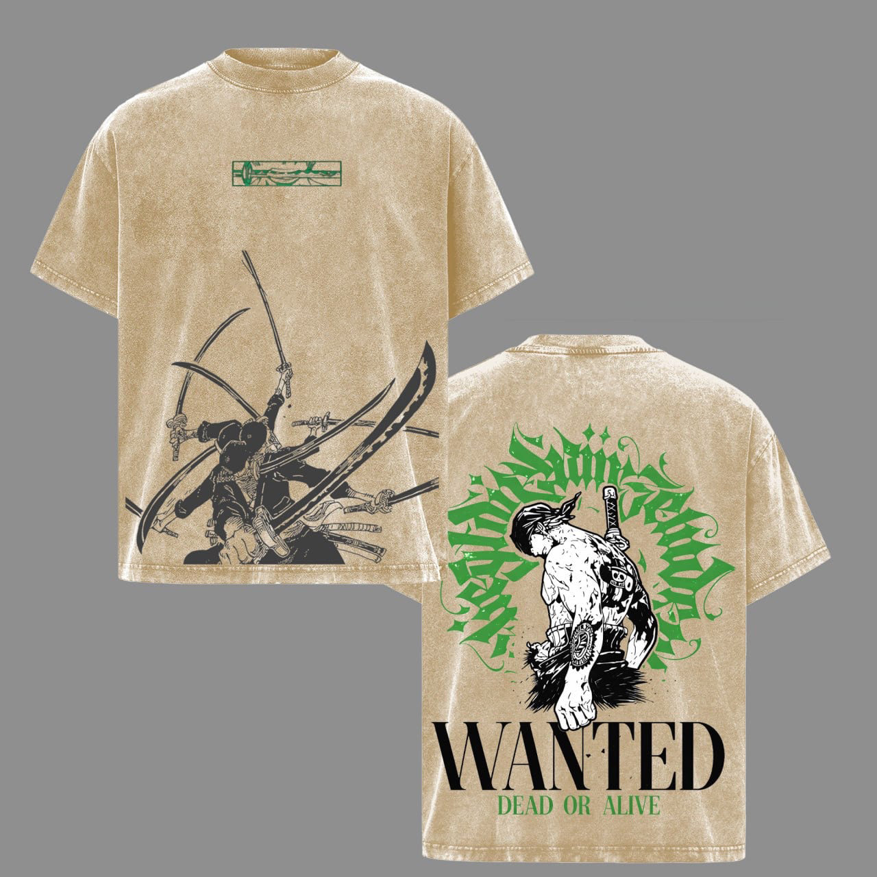 One Piece Roronoa Zoro Vintage Unisex  Washed T-Shirt