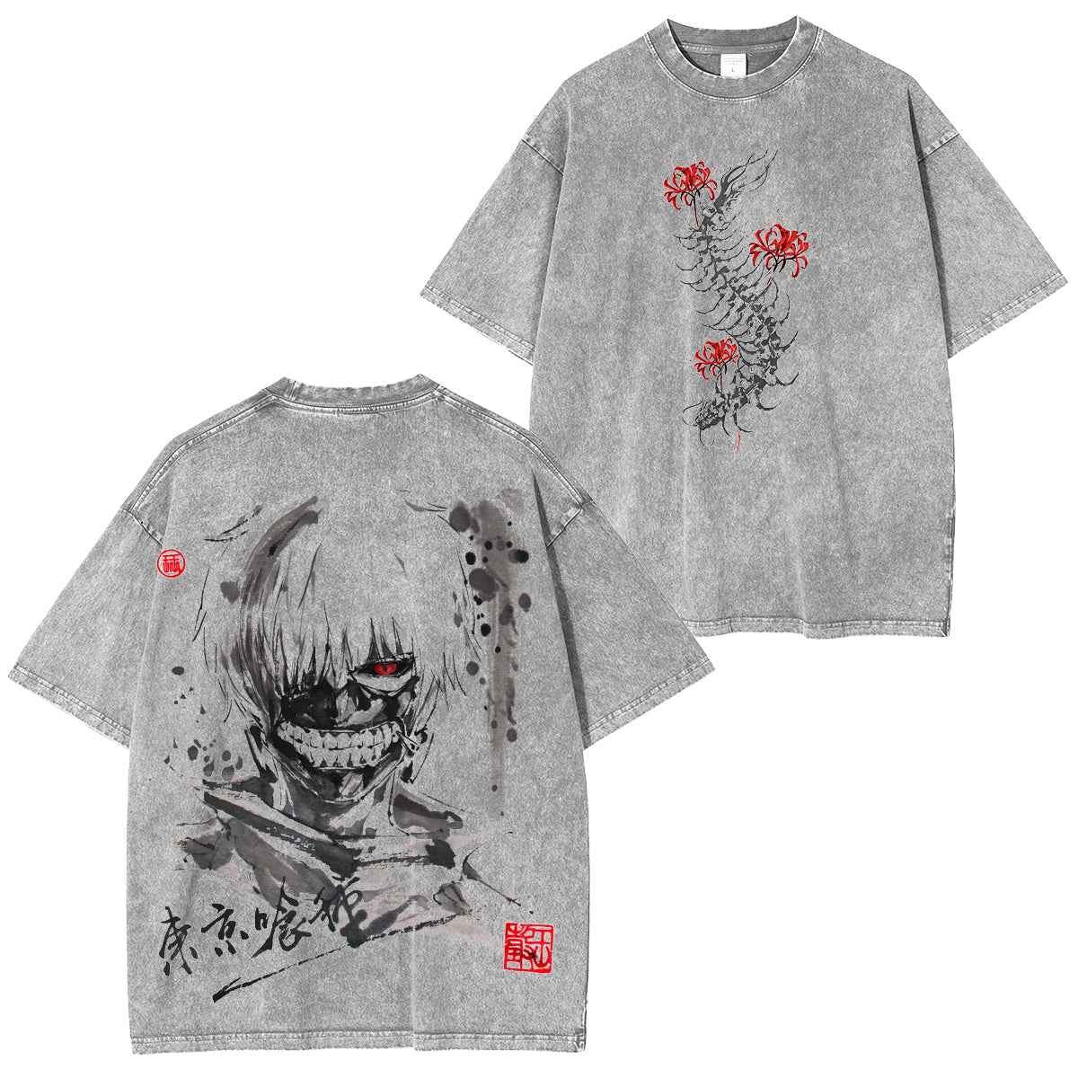 Tokyo Ghoul Anime Unisex Washed T-Shirt