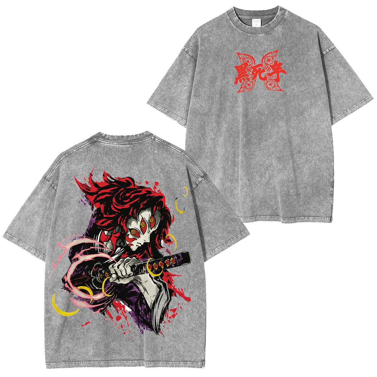 Kokushibo Demon Slayer Anime Unisex Washed T-Shirt