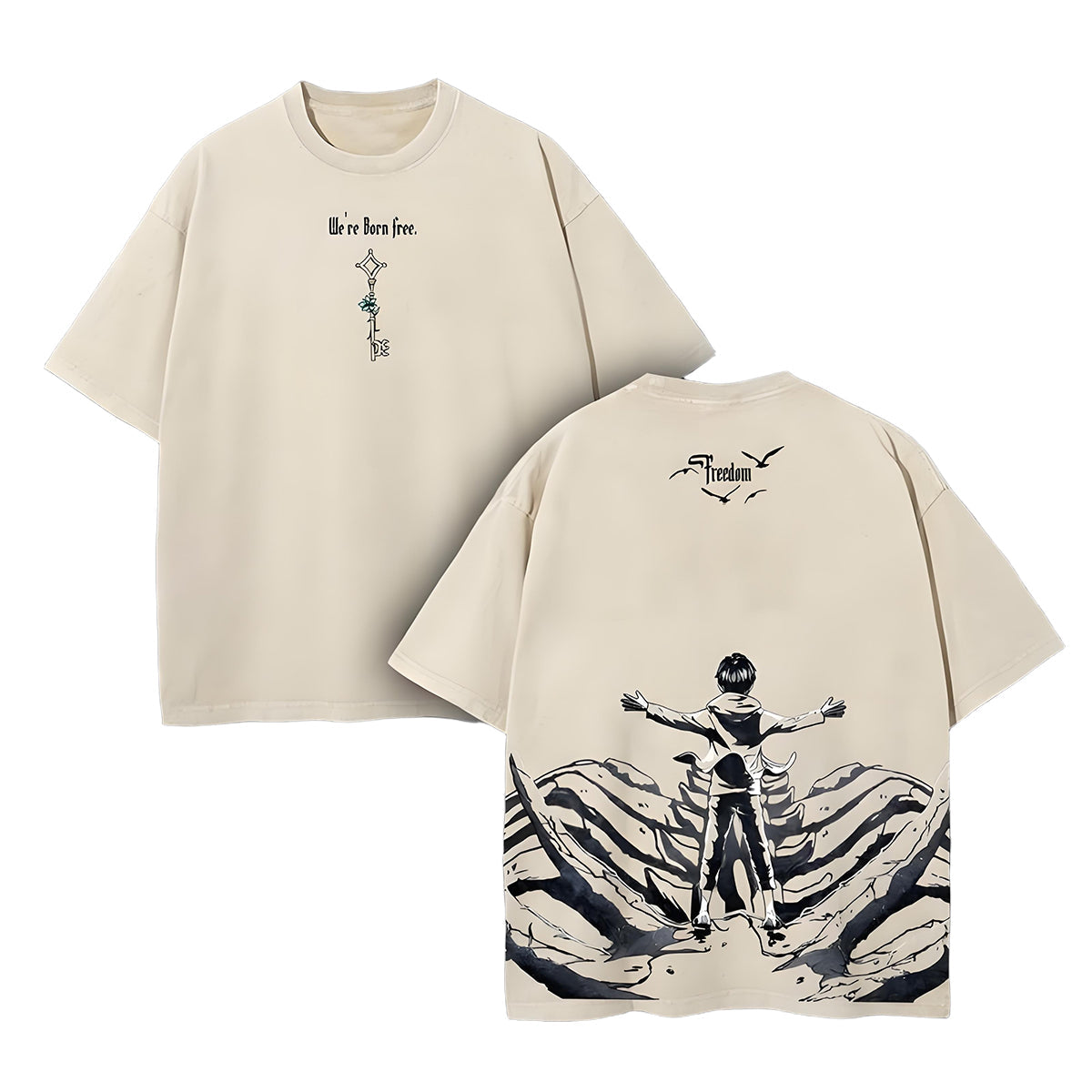 The Key to Freedom ¨C Attack on Titan Vintage Washed Oversize Anime Tee