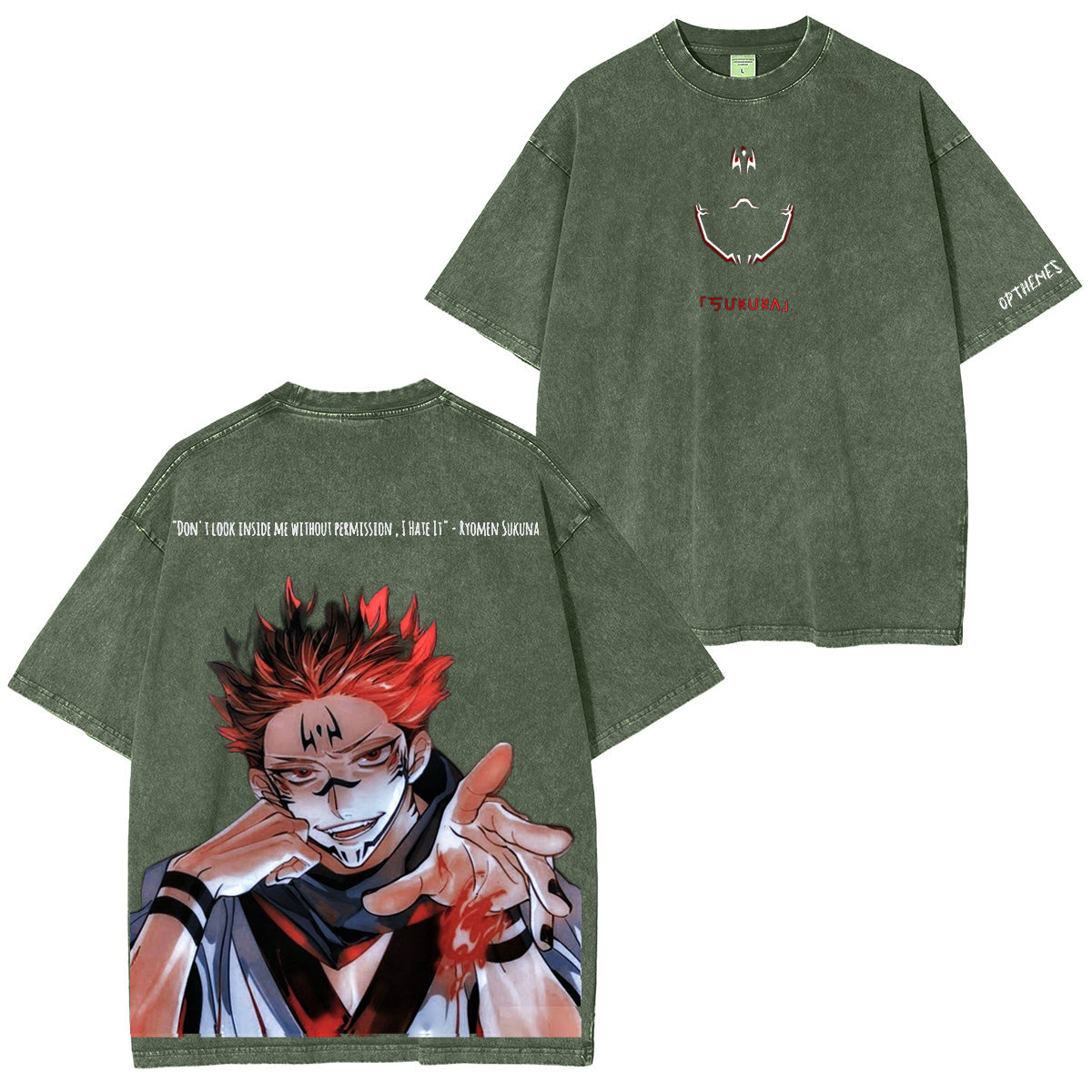 Jujutsu Kaisen :Ryomen Sukuna Vintage washed T-shirt/Crewneck/Hoodie