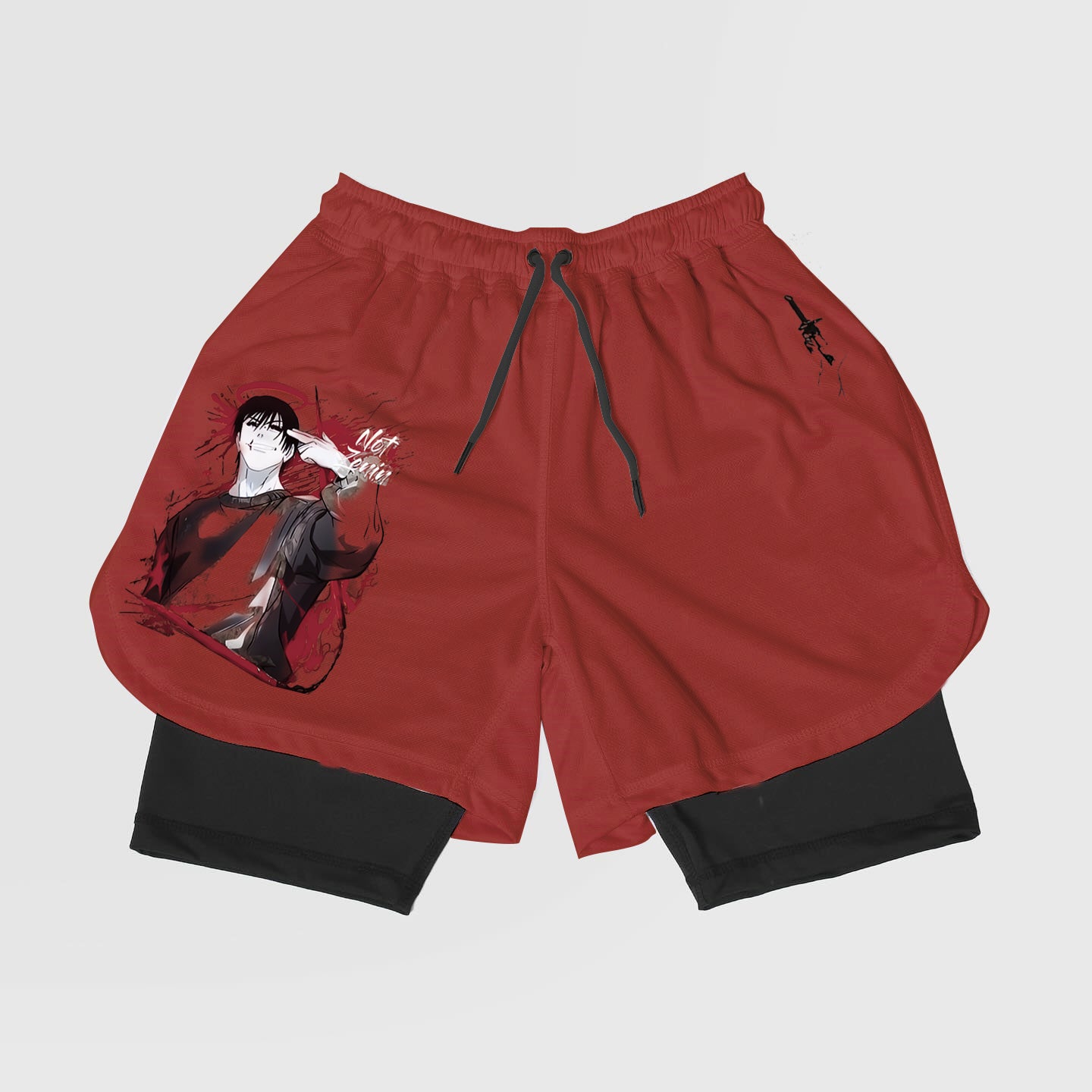 Jujutsu Kaisen-Breathable Mesh Fabric Inspired Gym Shorts with Liner