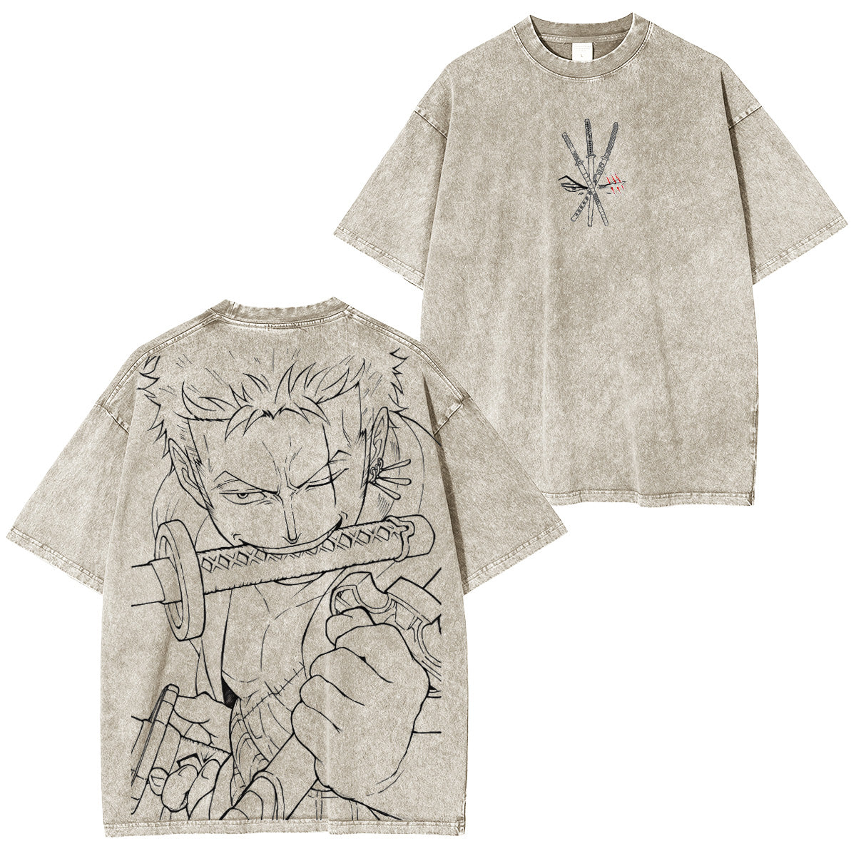 One Piece Roronoa Zoro Vintage washed T-shirt/Crewneck/Hoodie