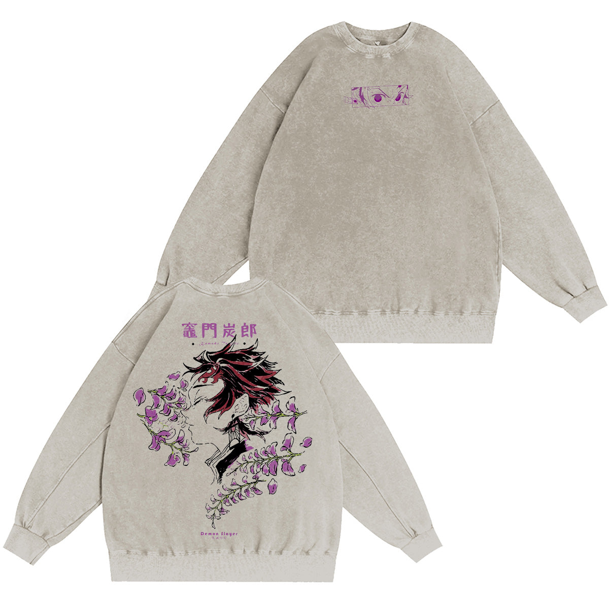 Demon Slayer:Kamado Tanjiro Vintage washed T-shirt/Crewneck/Hoodie