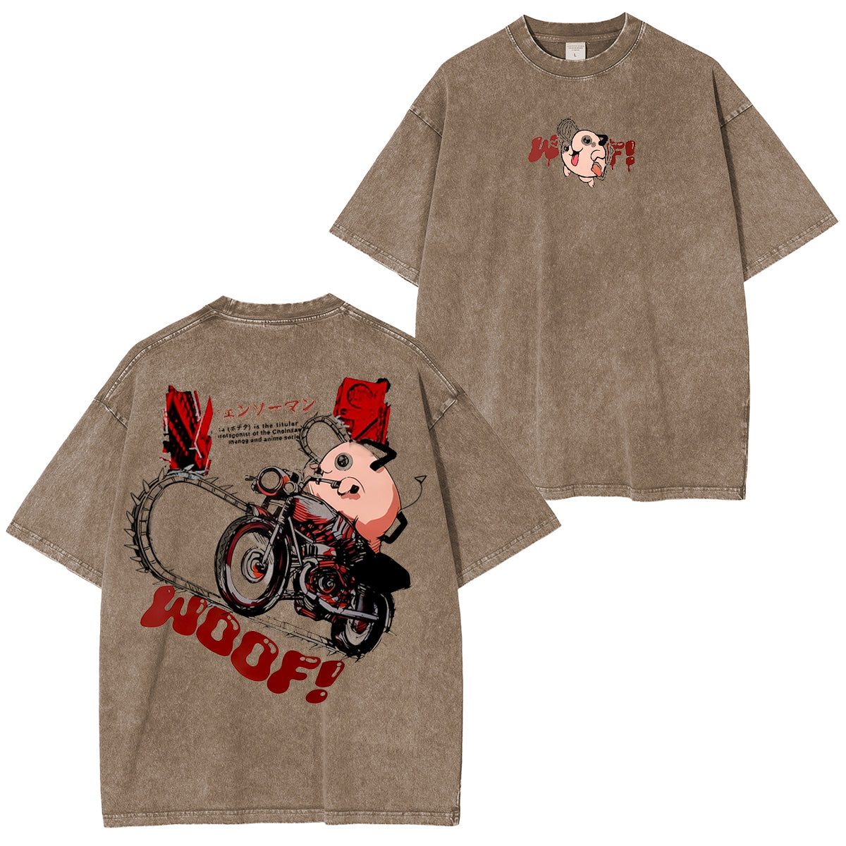 Pochita Chainsaw Man Vintage Washed Unisex T-Shirt
