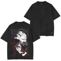 Asta Yuno Black Clover Anime Double Printed Vintage Washed Tee Unisex