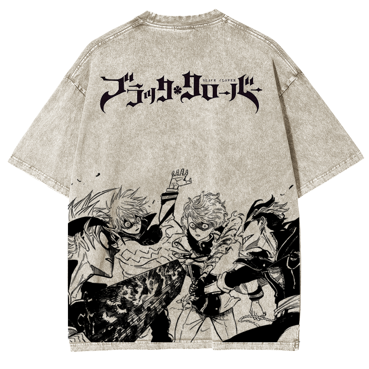 Black Clover Vintage Washed Oversize T-Shirt