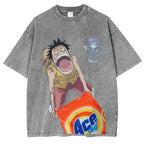 One Piece ACE Laundry Detergent Fun Fan Creation Vintage Washed T-shirt/Crewneck/Hoodie