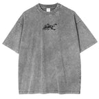 Asta x Black Bulls Black Clover Anime Double Printed Vintage Washed Tee Unisex