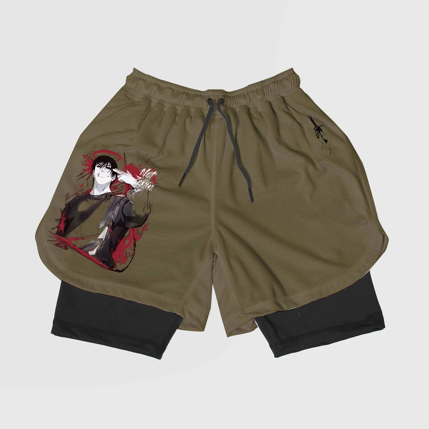 Jujutsu Kaisen-Breathable Mesh Fabric Inspired Gym Shorts with Liner