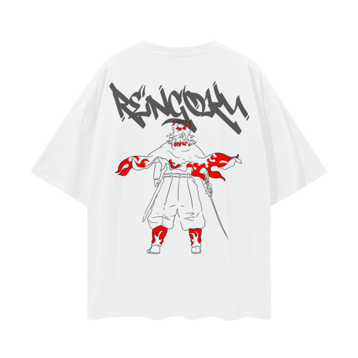 Flame Hashira Graffiti Streetwear Shirt White