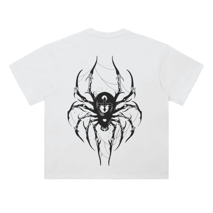 Dark Charisma Spider Streetwear Shirt White Heavy Weight