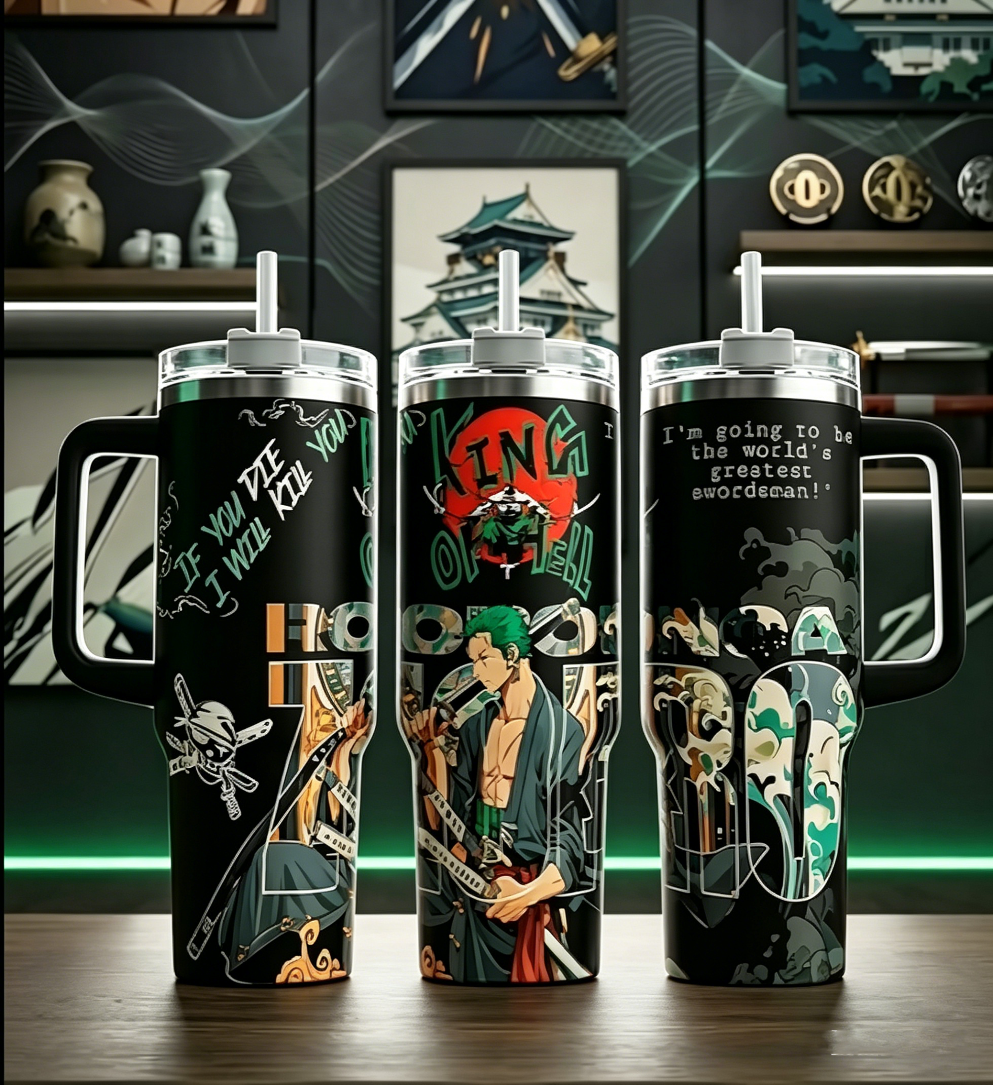 Roronoa Zoro One Piece Anime Custom Stanley Cup