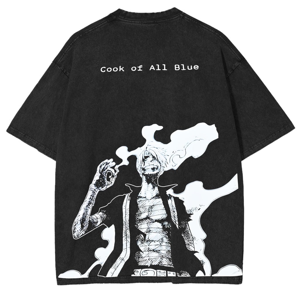 "Sanji" Anime Double Printed Washed Tee