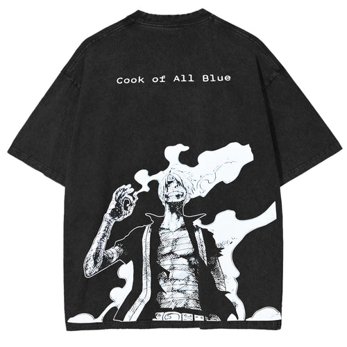 "Sanji" Anime Double Printed Washed Tee