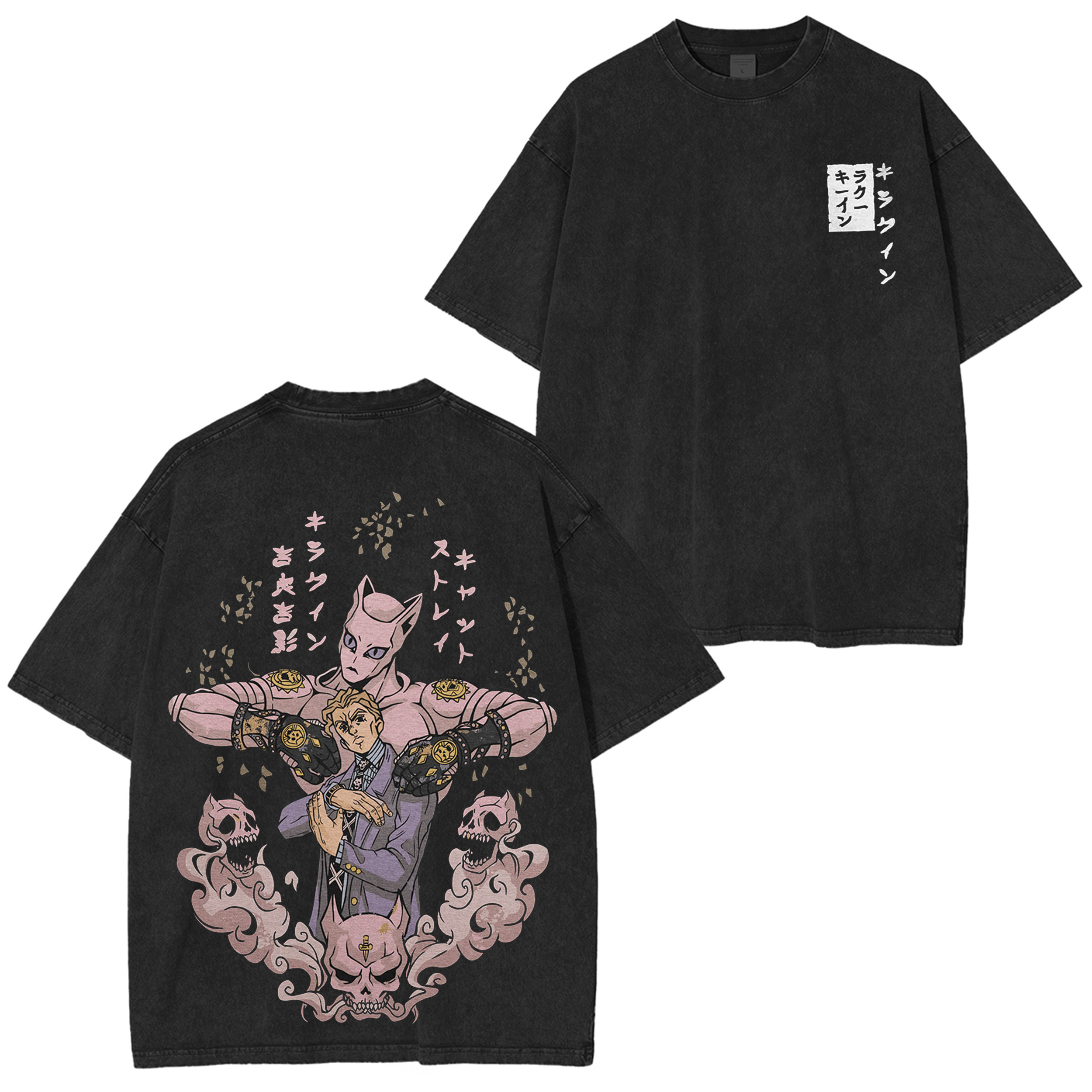 JoJo's Bizarre Adventure Kira Stand Graphic Vintage Unisex Washed T-Shirt