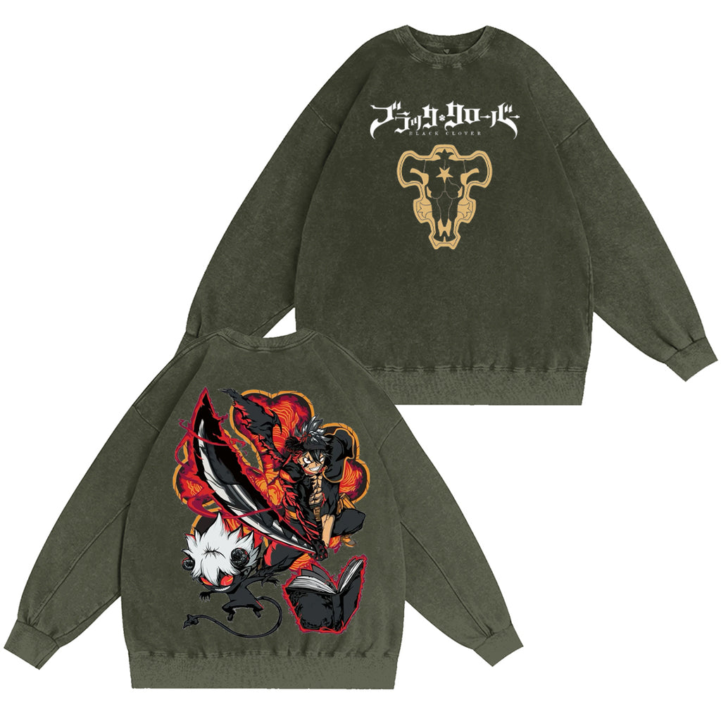 Black Clover Vintage Washed T-shirt/Crewneck/Hoodie
