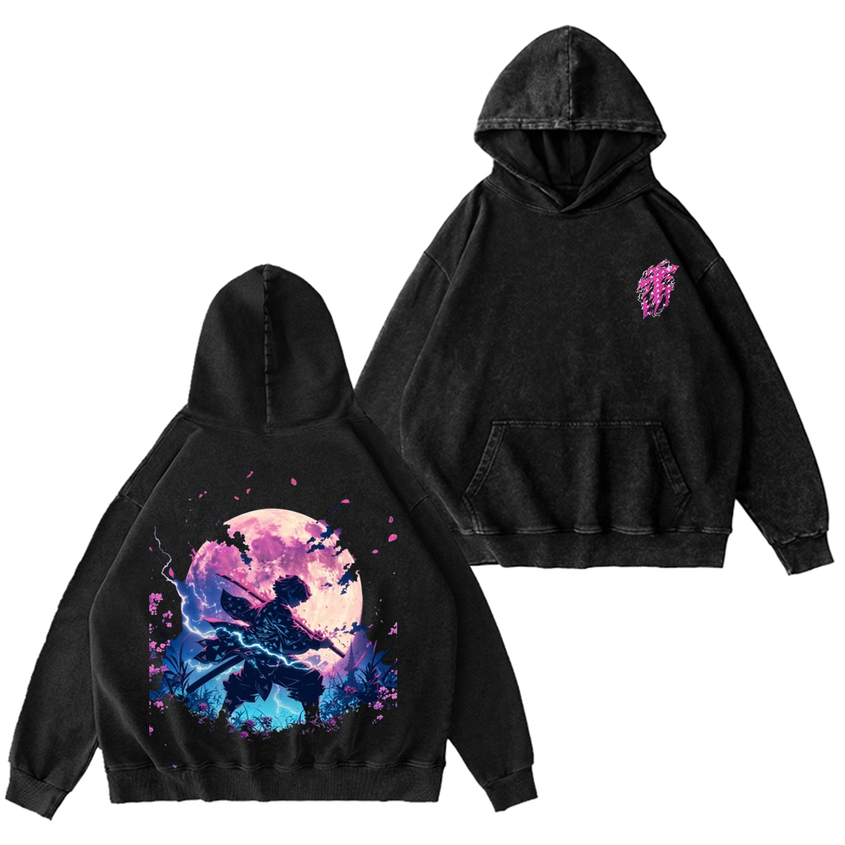 Demon Slayer vintage Zenitsu Washed T-shirt/Crewneck/Hoodie