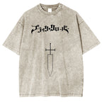 Black Clover Anime Double Printed Vintage Washed Tee Unisex