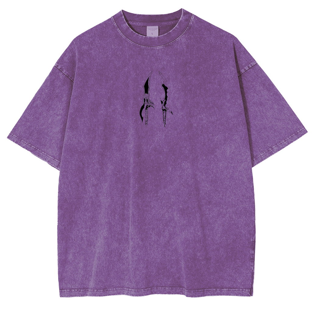 Retro Limited Sung Jin Woo Solo Leveling anime Washed Cotton T-shirt