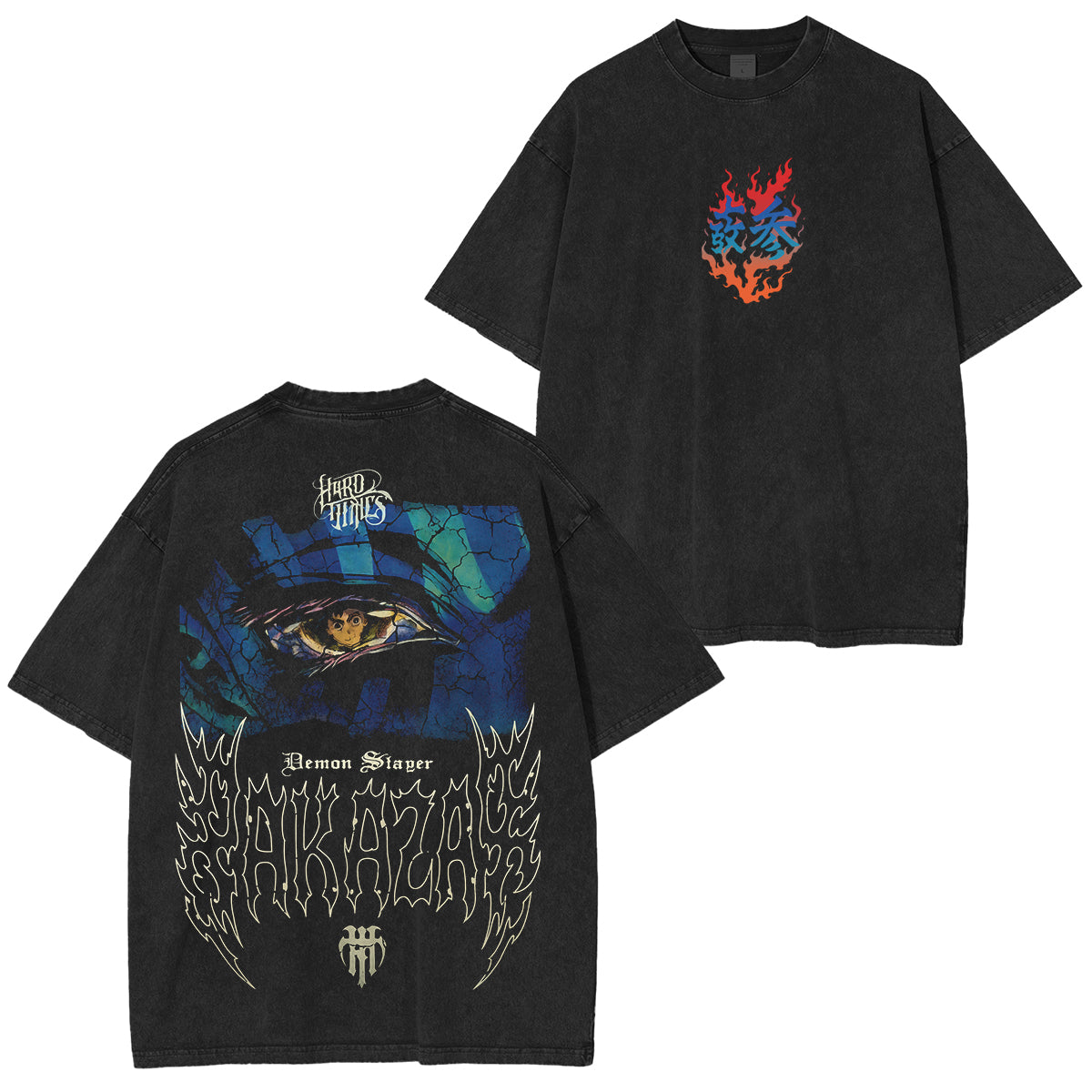 [Shibuya] Akaza Vs Tanjiro in infinity castle Demons Slayer Anime Unisex Washed T-Shirt