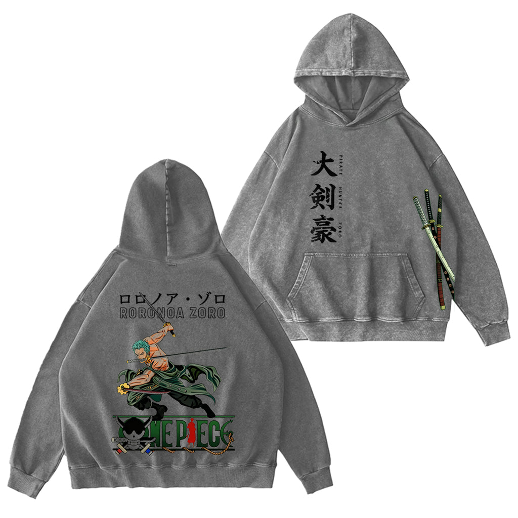 One Piece: Pirate Hunter Zoro Green Vintage washed T-shirt/Crewneck/Hoodie