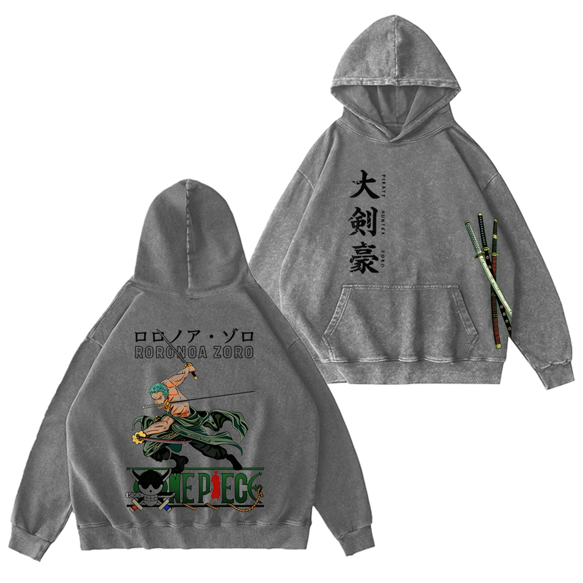One Piece: Pirate Hunter Zoro Green Vintage washed T-shirt/Crewneck/Hoodie