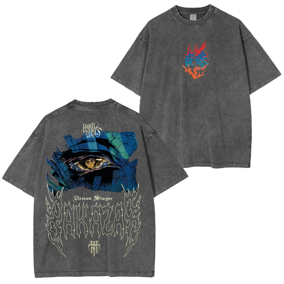 [Shibuya] Akaza Vs Tanjiro in infinity castle Demons Slayer Anime Unisex Washed T-Shirt