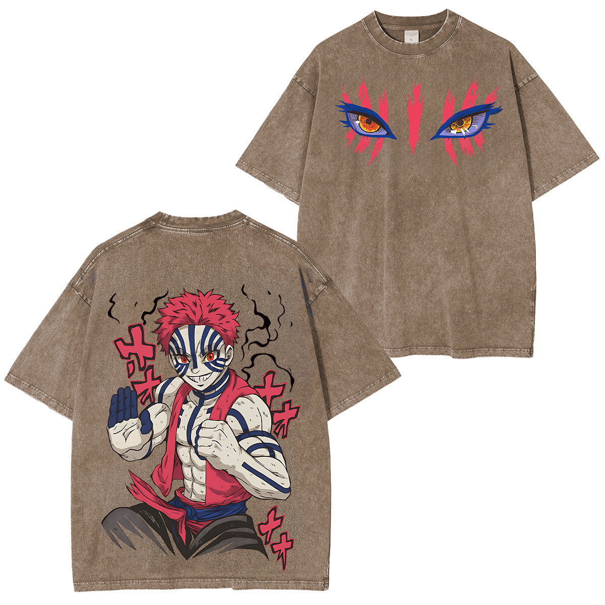 Akaza Demon Slayer Unisex Fit Washed T-Shirt