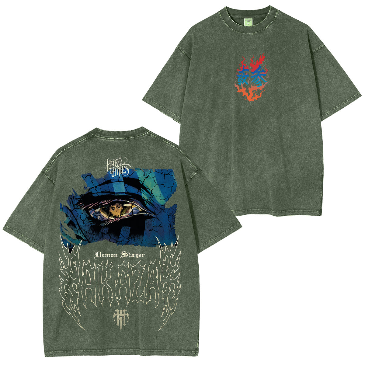 [Shibuya] Akaza Vs Tanjiro in infinity castle Demons Slayer Anime Unisex Washed T-Shirt