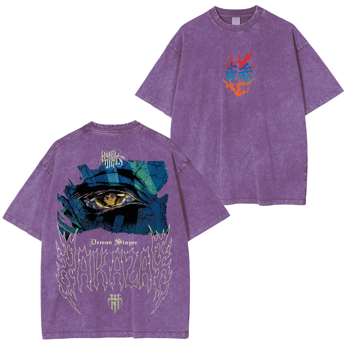 [Shibuya] Akaza Vs Tanjiro in infinity castle Demons Slayer Anime Unisex Washed T-Shirt