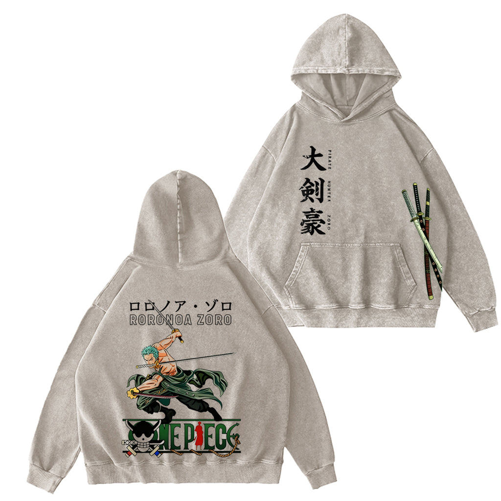 One Piece: Pirate Hunter Zoro Green Vintage washed T-shirt/Crewneck/Hoodie