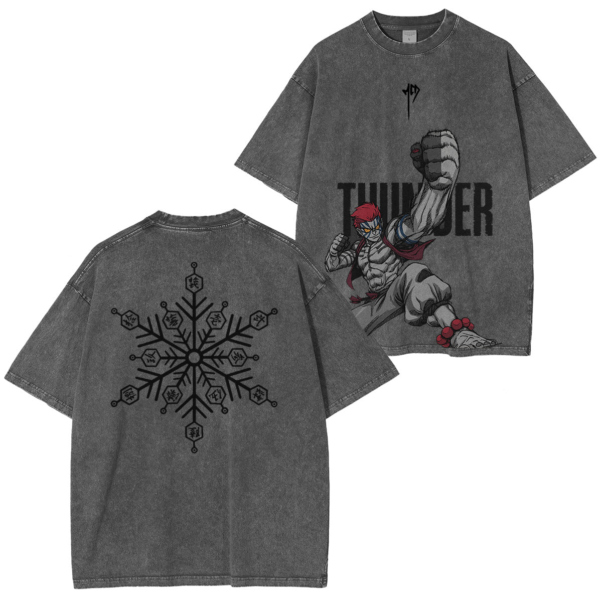 Akaza Demon Slayer Unisex Fit Washed T-Shirt