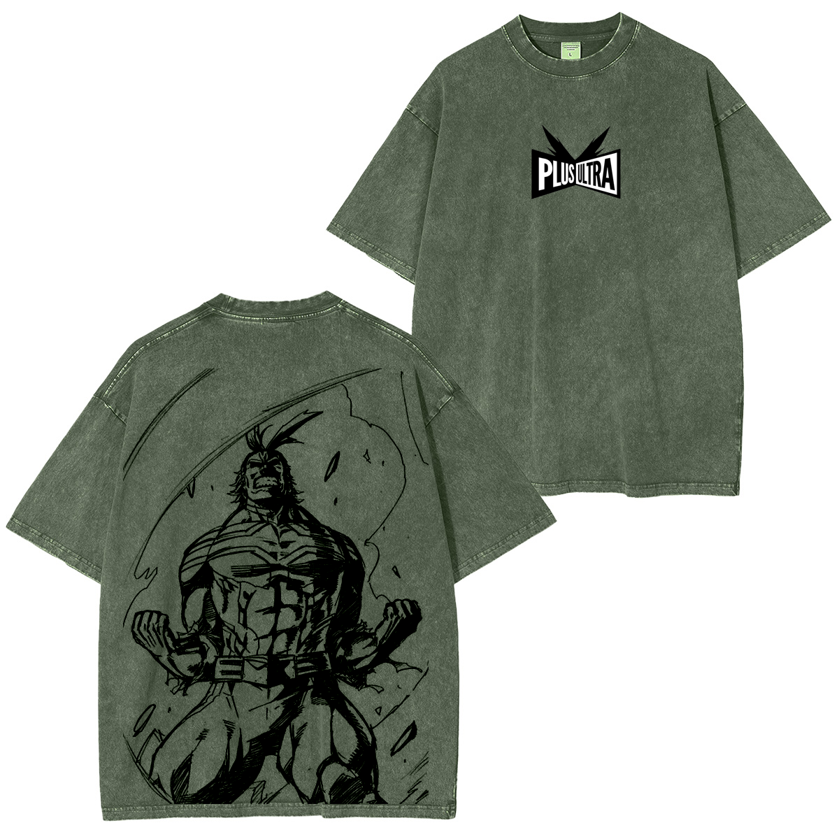 My Hero Academia Double Print Oversize Anime Manga Acid Washed Cotton T-ShirtDouble Print Oversize Anime Manga Acid Washed Cotton T-Shirt