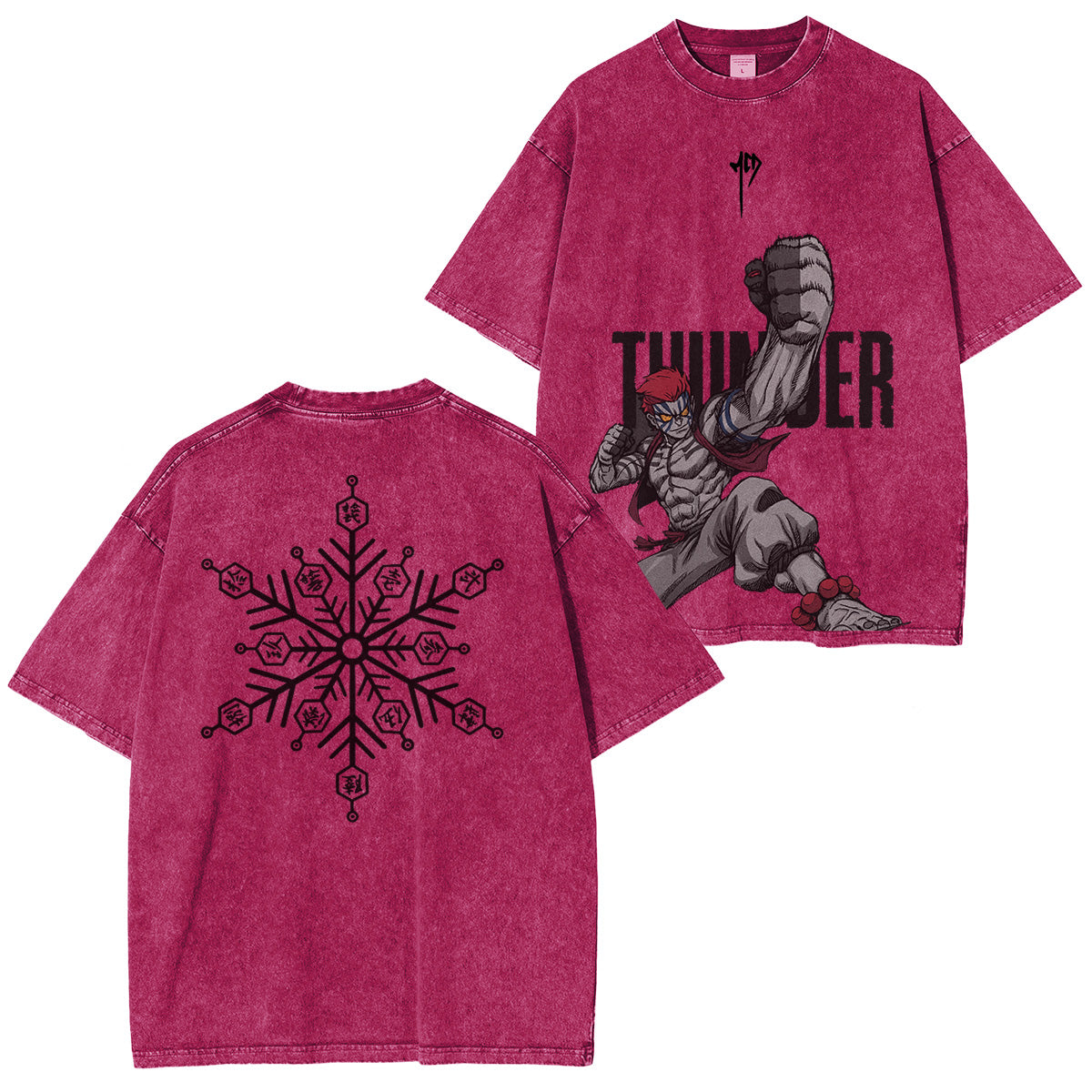 Akaza Demon Slayer Unisex Fit Washed T-Shirt