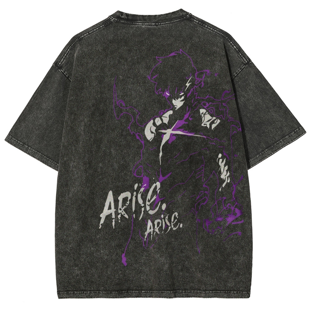 solo leveling Unisex Fit Washed T-Shirt 2501009734