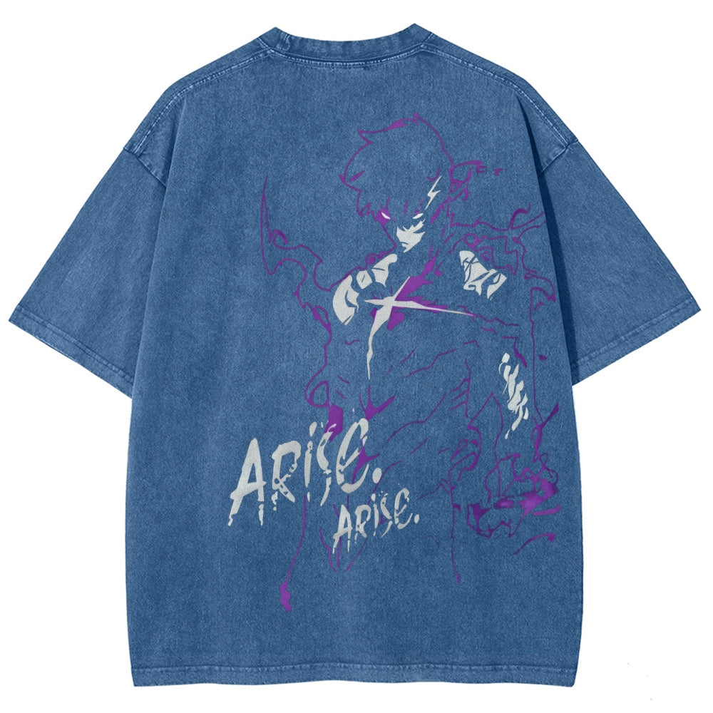 solo leveling Unisex Fit Washed T-Shirt 2501009734