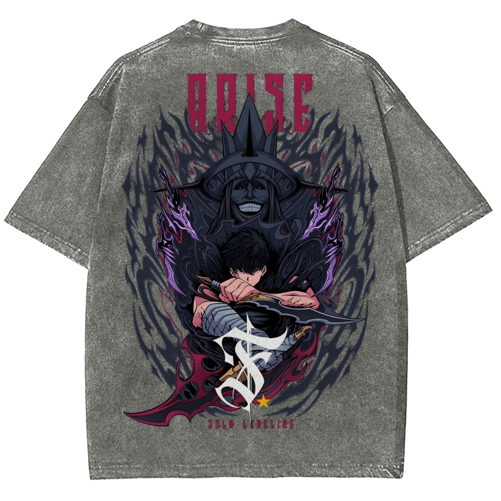 solo leveling Unisex Fit Washed T-Shirt 2501009744