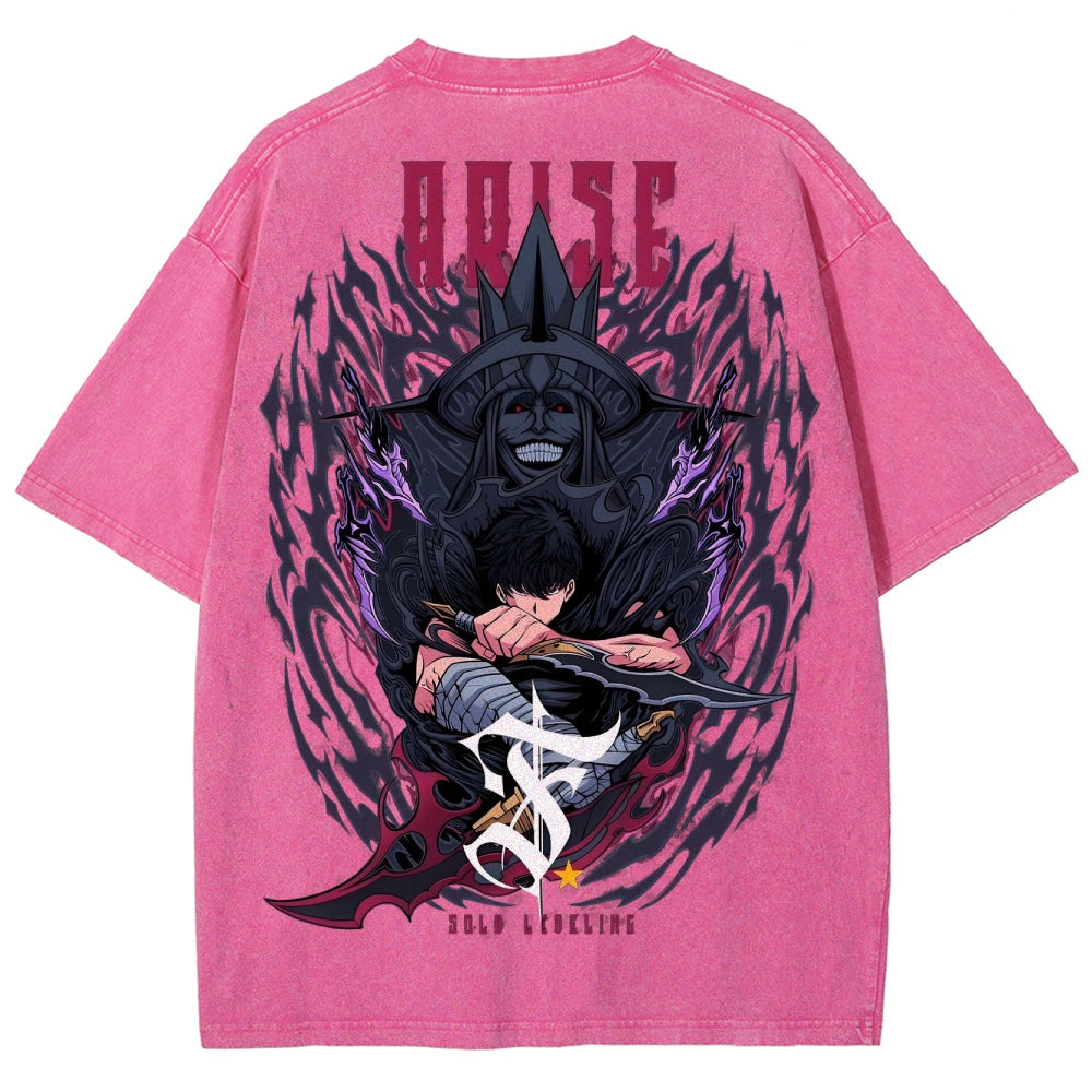 solo leveling Unisex Fit Washed T-Shirt 2501009744