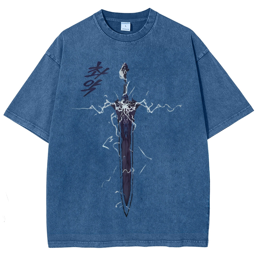 Solo Leveling Unisex Fit Washed T-Shirt 2503002292