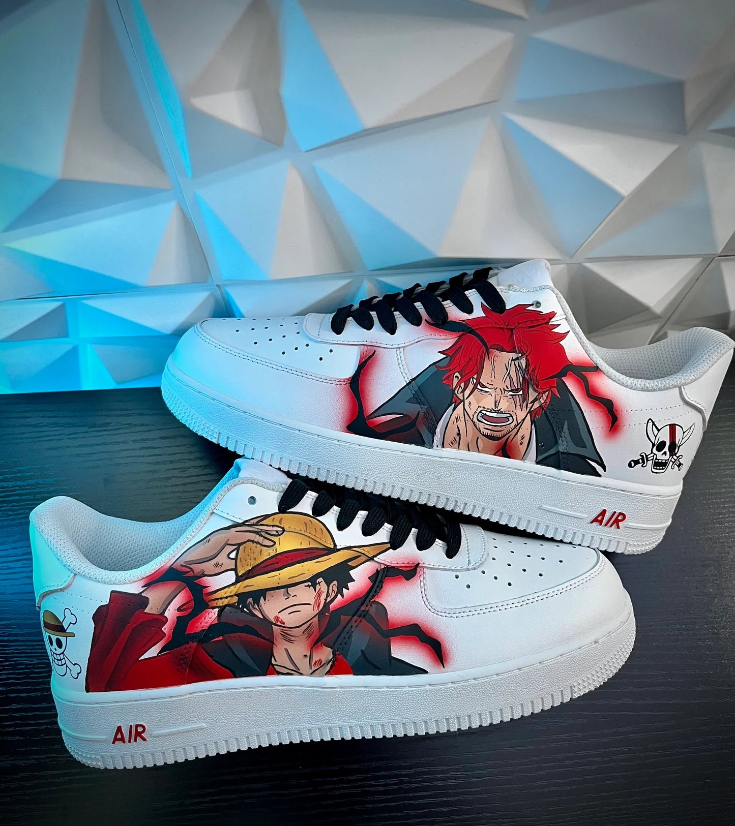 Shanks vs luffy Custom Titans Style Shoes Hand Painted AIR FORCE 1  Shoes