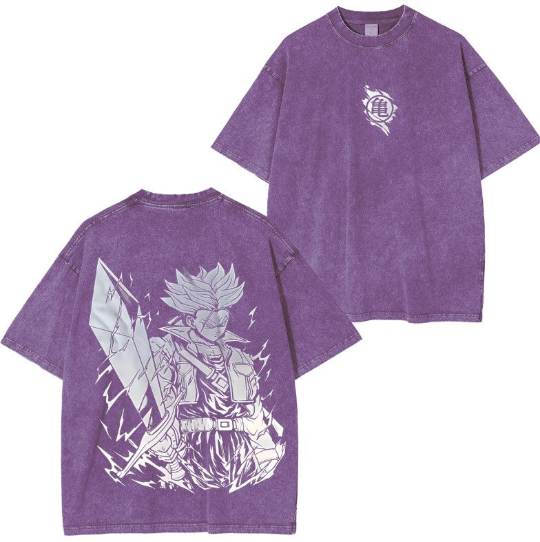 ANIME DRAGONBALL TRUNKS POWER SAIYAN WASHING VINTAGE TEE T-shirt