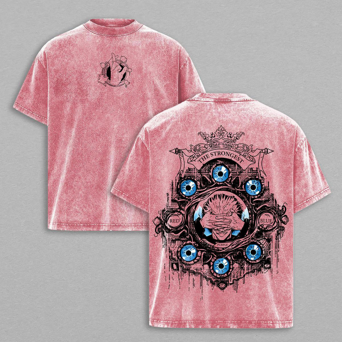 Gojo Satoru Six Eyes Washed Tee ¡§C Jujutsu Kaisen Vintage Oversized Heavy Cotton T-Shirt