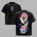 Akaza vs Koyuki Washed Oversized Tee ¡§C Demon Slayer Vintage Heavy Cotton Anime T-Shirt
