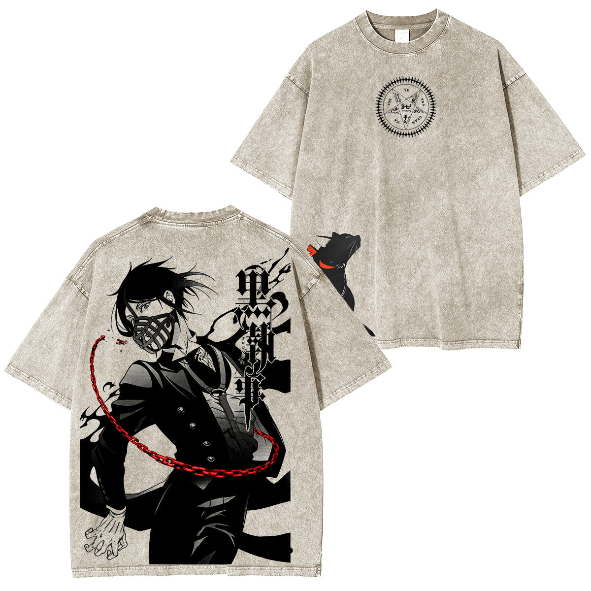 Black Butler Anime Unisex Washed T-Shirt/HOODIE