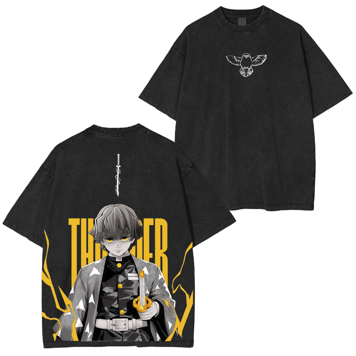 Zenitsu Anime Unisex Washed T-Shirt