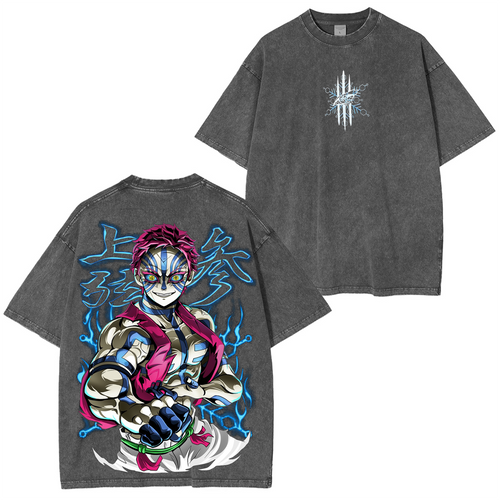 Akaza-Demon Slayer Vintage Oversize Tee