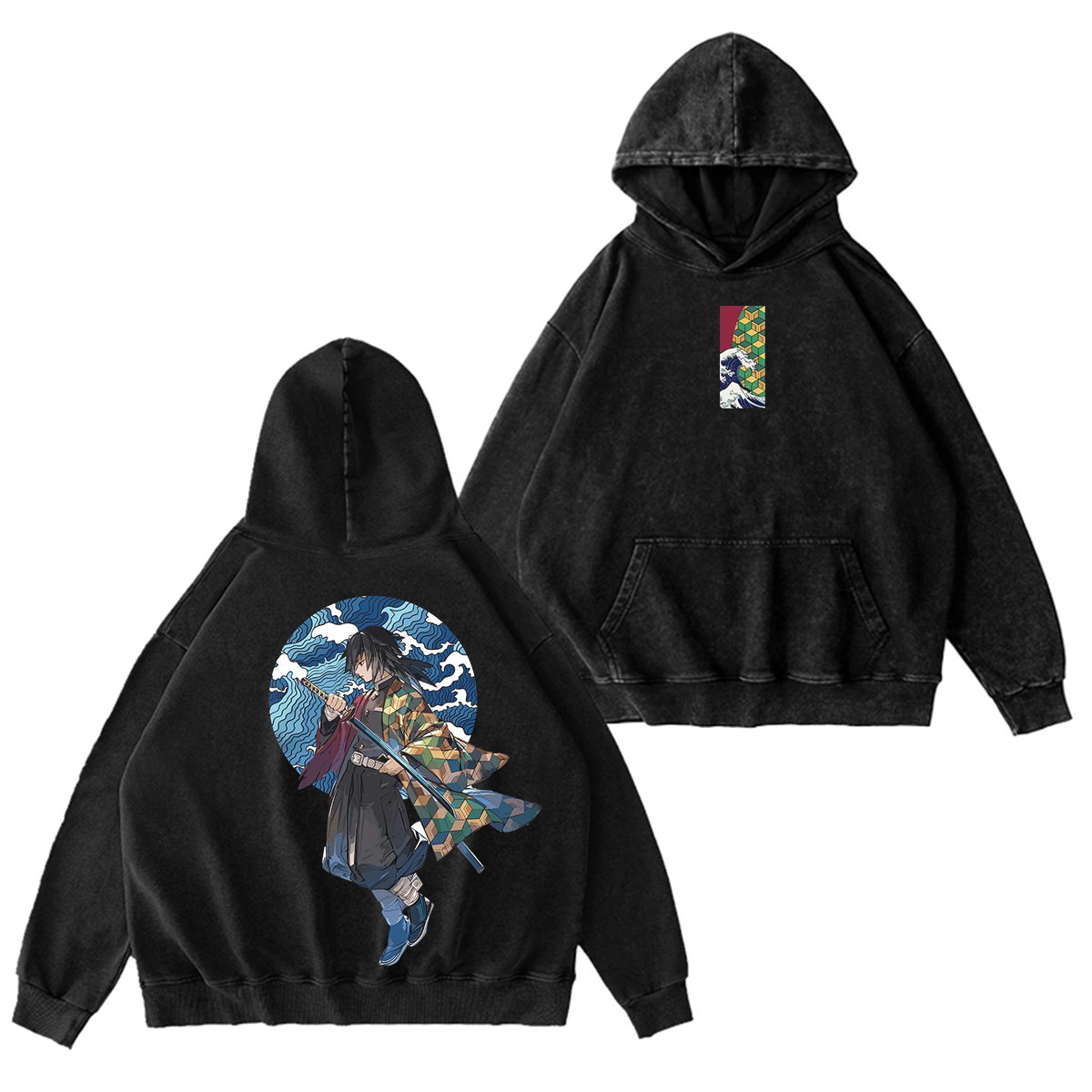 Giyu Tomioka - Water Hashira Vintage Washed T-shirt/Crewneck/Hoodie