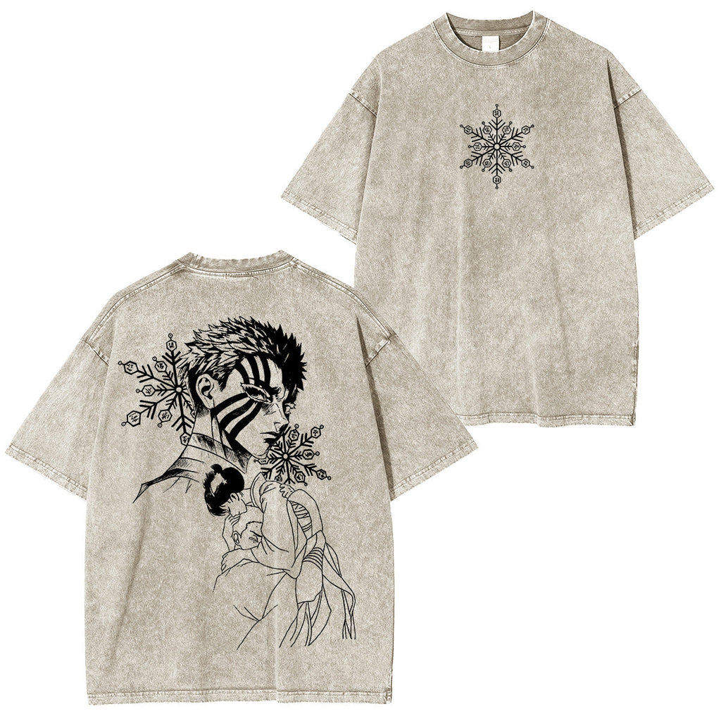 Akaza & Koyuki:Demon Slayer Vintage Washed Unisex T-Shirt